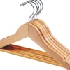 Outlet 5 cintres en bois Porte Manteau