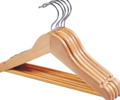 Outlet 5 cintres en bois Porte Manteau