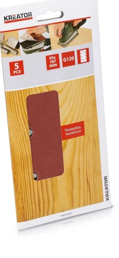 Outlet 5 x papier abrasif 93 x 187 mm K120 Rabots Et Ponceuses