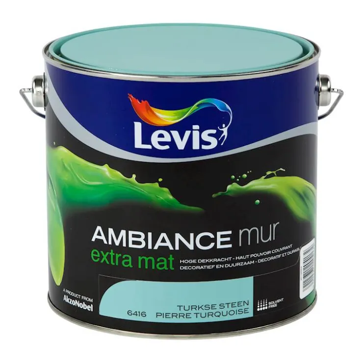 New Ambiance mur extra mat pierre turc 2,5 L Peinture Mur Et Plafond|Peinture Pour Plafond Et Murale