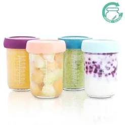 Sale Babybols en Verre 4x240 ml Ustensiles De Repas