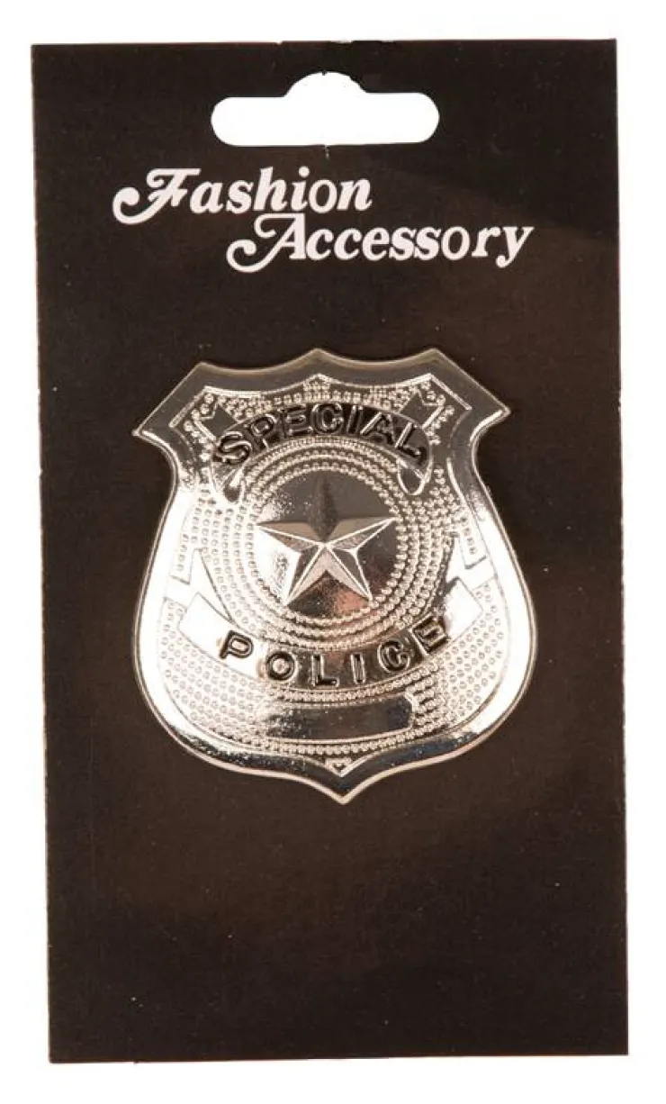 Online Badge de police argenté Accessoires