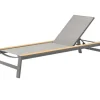 Outlet Bain de soleil Jennifer ajustable avec Polywood - Aluminium - Gris clair textilène Bains De Soleil|Meubles De Jardin