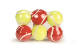 New Bal tennis rouge / jaune 6,5 cm 6 pièces Jouets