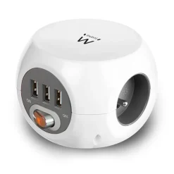 Clearance Bloc multiprise cubique compact avec des ports USB EW3952 Rallonges Et Adaptateurs
