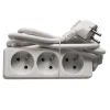 Discount Bloc multi-prises avec corde 1,5 m blanc 3 x 16 A Câbles