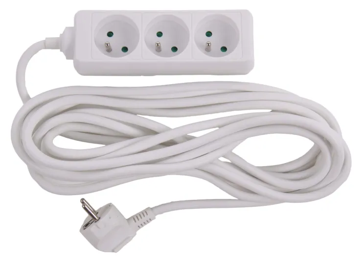 Sale Bloc multi-prises avec corde 5 m blanc 3 x 16 A Rallonges Et Adaptateurs