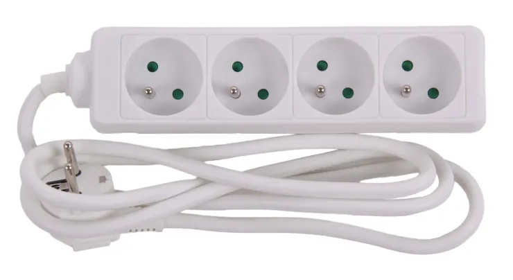 Bloc multi-prises avec corde 1,5 m blanc 4 x 16 A Rallonges Et Adaptateurs