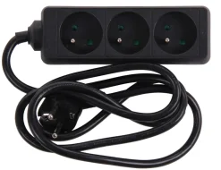 Discount Bloc multi-prises avec corde 1,5 m noir 3 x 16 A Rallonges Et Adaptateurs
