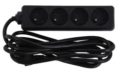 Hot Bloc multi-prises avec corde 3 m noir 4 x 16 A Rallonges Et Adaptateurs