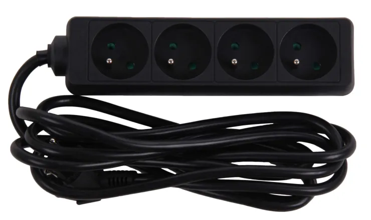 Hot Bloc multi-prises avec corde 3 m noir 4 x 16 A Rallonges Et Adaptateurs