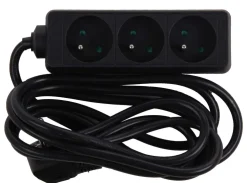 Outlet Bloc multi-prises avec corde 3 m noir 3 x 16 A Rallonges Et Adaptateurs