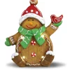 Outlet Bonhomme de neige en pain d'épice avec lumière LED 35cm Statues, Figurines Et Maisons