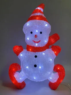 Clearance Bonhomme Neige patin acryl LED 50 cm Décoration Lumineuse