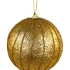 Boule noël avec rayures L or Décoration De Sapin