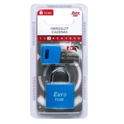 New Cadenas 30 mm bleu + 2 clés Serrures