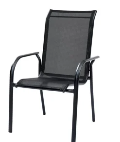 Chaise de jardin Blacksun alu noir Chaises De Jardin|Meubles De Jardin