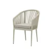 Hot Chaise de jardin Jitske avec corde tressée - Aluminium - Beige Chaises De Jardin|Meubles De Jardin