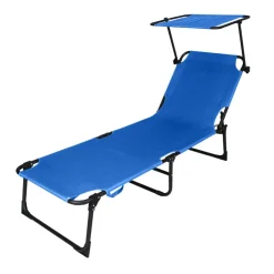 New Chaise longue bleu 187x56x30 cm Bains De Soleil|Meubles De Jardin
