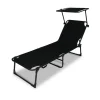 New Chaise longue Cuba noir 187x56x30 cm Bains De Soleil|Meubles De Jardin