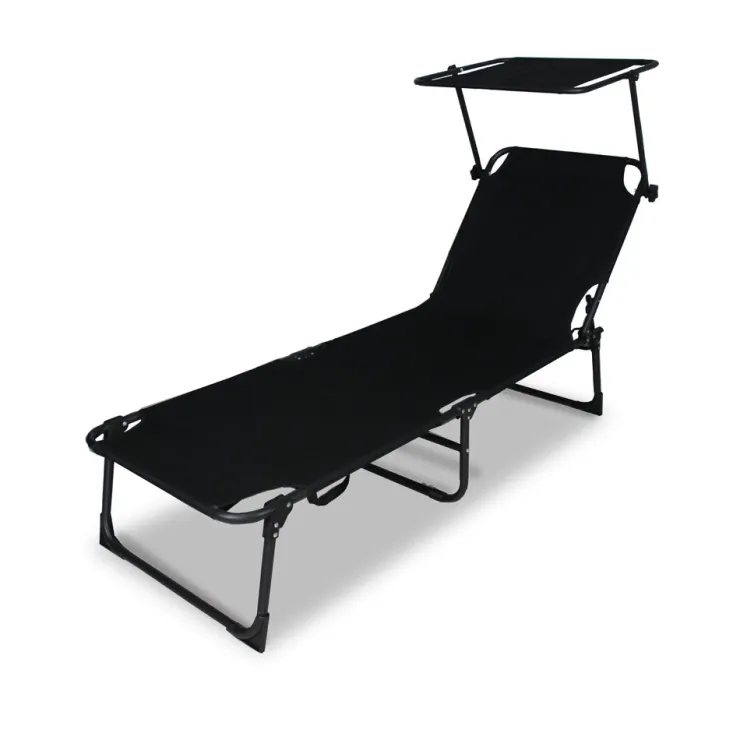 New Chaise longue Cuba noir 187x56x30 cm Bains De Soleil|Meubles De Jardin