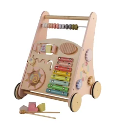 Outlet Chariot de marche en bois rose pastel Trotteurs|Trotteurs