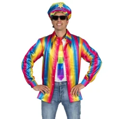 Sale Chemise disco arc-en-ciel homme - Taille 52/54 Déguisements Adultes