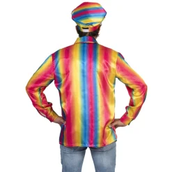 Sale Chemise disco arc-en-ciel homme - Taille 52/54 Déguisements Adultes