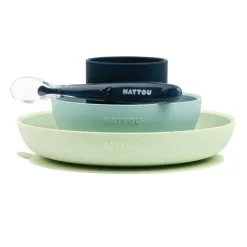 Hot Coffret de repas 4pcs vert/bleu Ustensiles De Repas