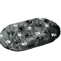 Best Coussin chien ovale gris pattes 86 x 56 x 5 cm Dormir Confortablement