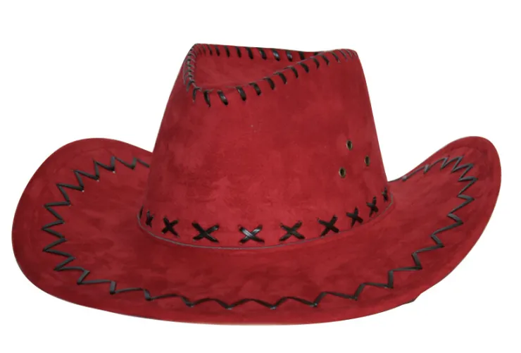 Sale Cow-boy en daim - Rouge Chapeaux Et Perruques