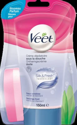 Hot Crème dépilatoire sous la douche Silk&Fresh peaux sensibles 150 ml Cires Et Crème Dépilatoire
