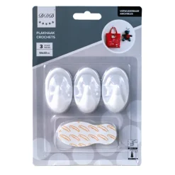 Clearance crochets amovibles 3 pieces oval blanc Accessoires
