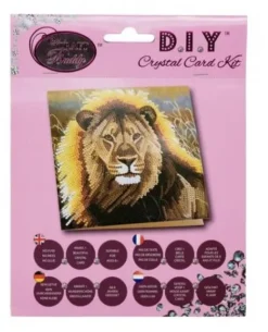 Outlet Crystal card kit lion 18x18cm Artisanat