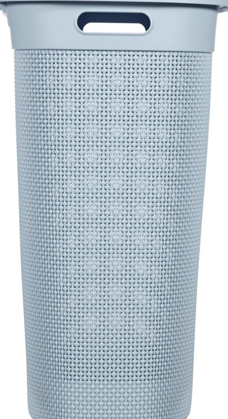 Filo Panier à Linge avec Couvercle Bleu/Gris - 55L Box Et Panier À Linge