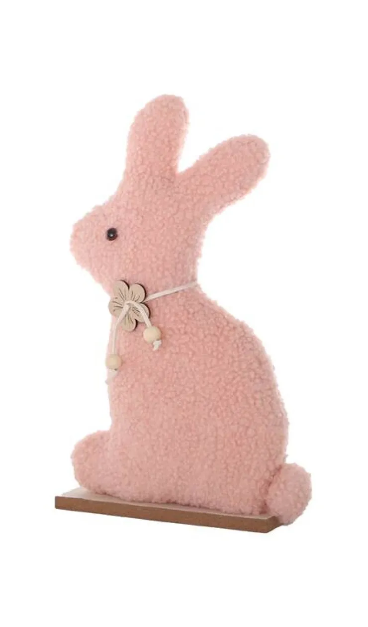 Discount Décoration lapin en bois sur pattes rose 29cm Décoration De Pâques
