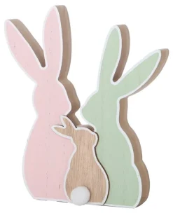 Hot Décoration lapin familial en bois 22cm Décoration De Pâques