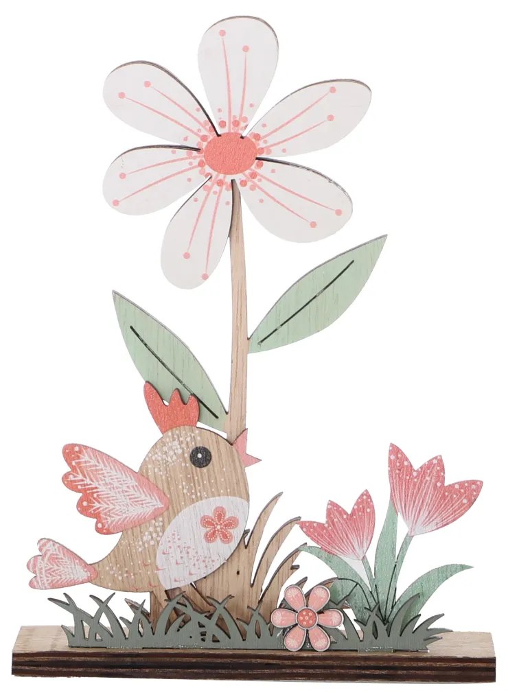 Sale Décoration tableau oiseau en bois 17,5cm Décoration De Pâques