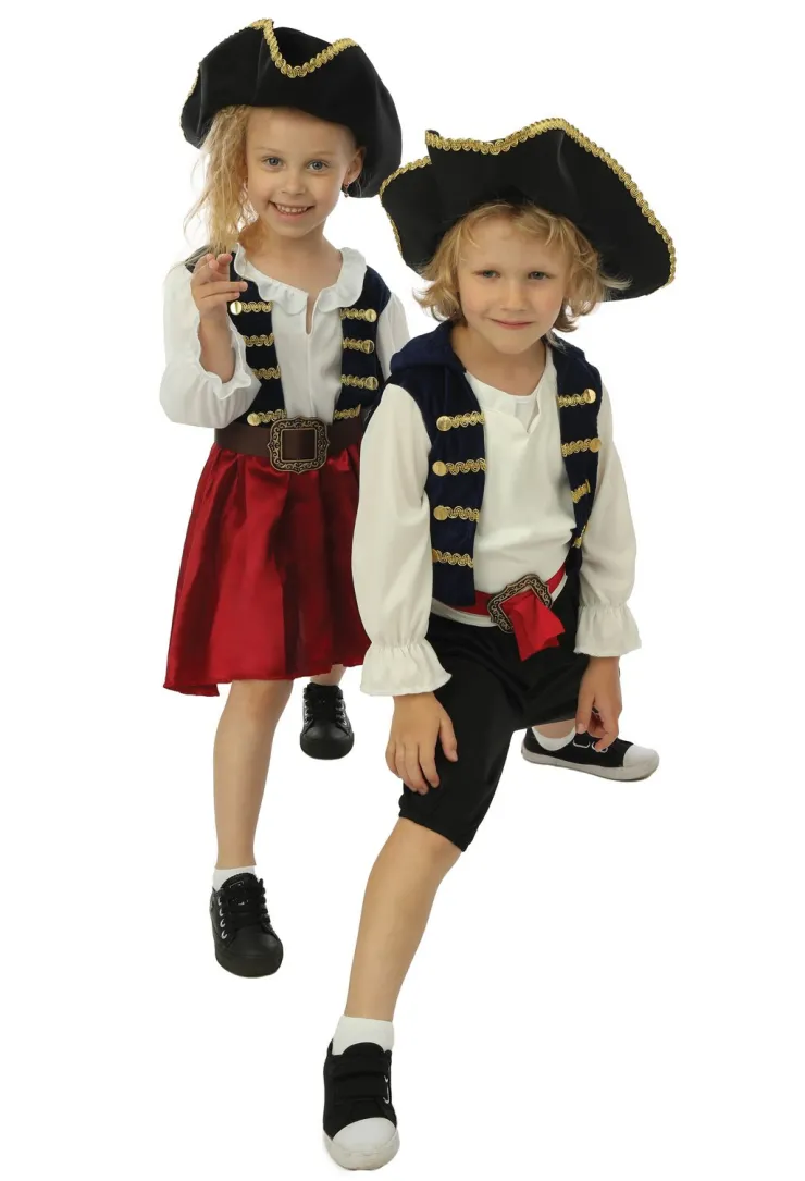 Discount Déguisement de pirate avec chapeau fille - 3 pièces - Bleu - 7-9 ans Enfant Déguisements Enfants