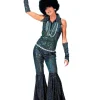 Outlet Déguisement Disco Combinaison Bleue Boogie Queen - Taille 40/42 Déguisements Adultes