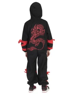 Sale Déguisement enfant Ninja Noir avec Dragon Rouge - Taille 164 Enfant Déguisements Enfants