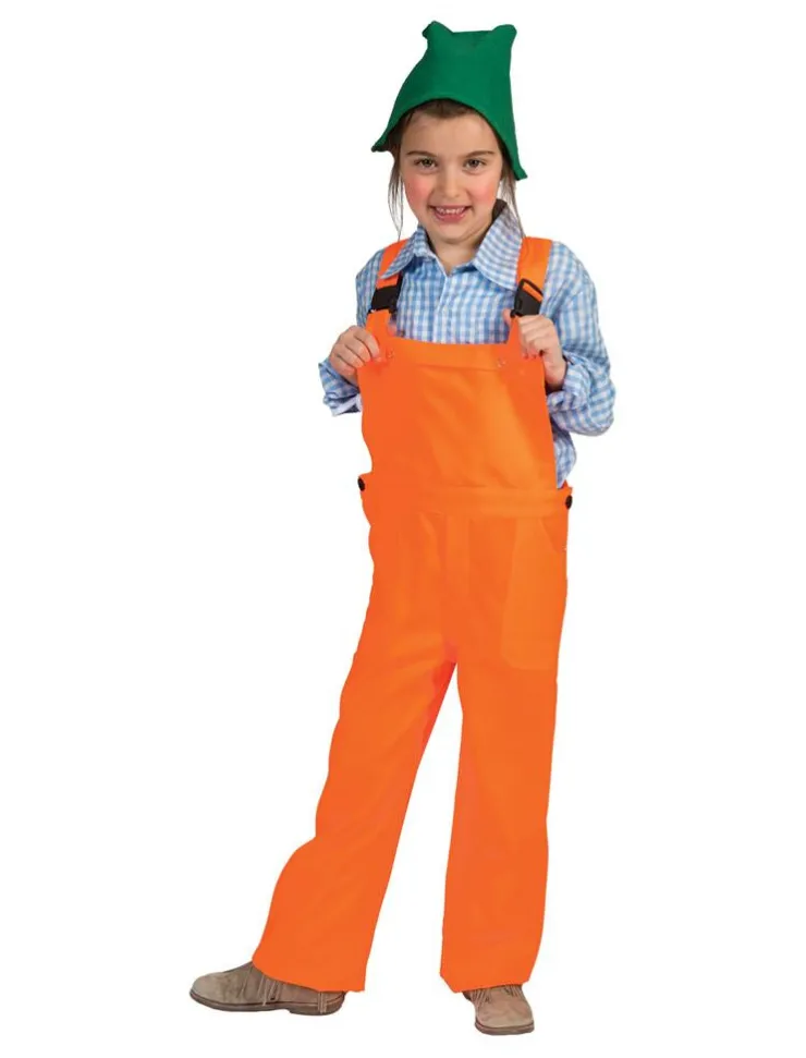 Hot Déguisement Enfant Salopet Orange avec Veste Fluo - Taille 116 Enfant Déguisements Enfants