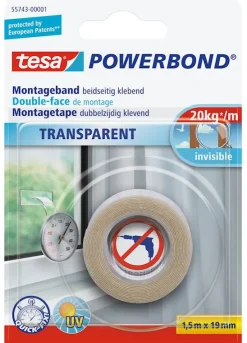 Discount Double-face de montage 1,5 m x 19 mm Transparent Rubans Adhésif