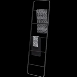 Echelle porte serviettes Brix 170x50 cm noir Porte-serviettes