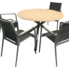 Ensemble table de jardin Naples avec table en polywood - 4 chaises de jardin - Aluminium - Noir Ensembles De Jardin|Meubles De Jardin