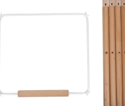 New Evolu Extra Set De Pieds Longues + Repose Pieds Bois Blanc Naturel Chaises Hautes Et Coussin