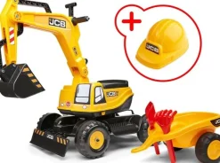 pelleteuse JCB avec remorque et casque Vélo Et Conduite