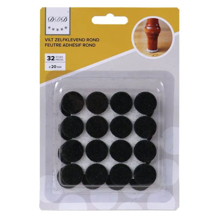 Best feutre adh rond 20mm noir 32pieces Des Ferrures De Meubles Et De Portes