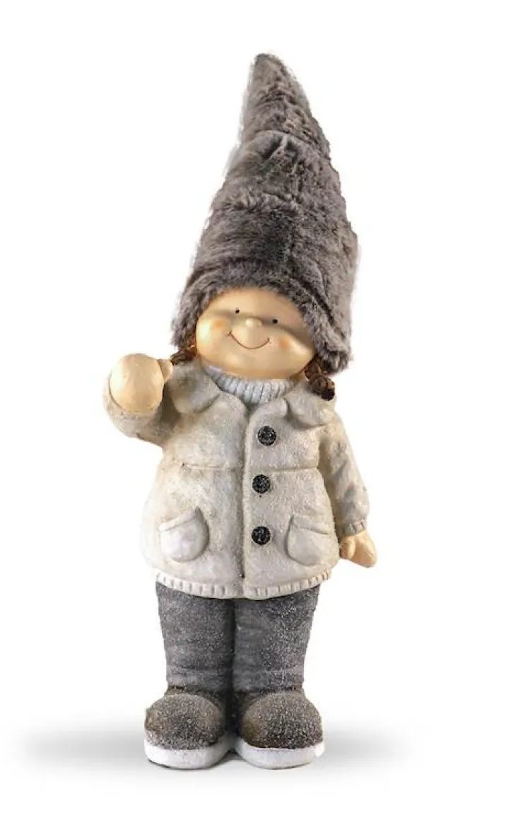 Discount Fille avec grand bonnet 25x73 cm Statues, Figurines Et Maisons