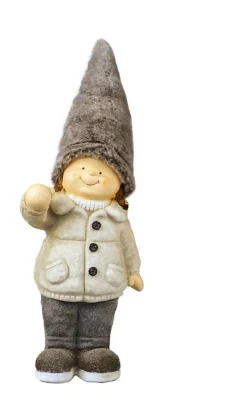 Discount Fille avec grand bonnet 25x73 cm Statues, Figurines Et Maisons